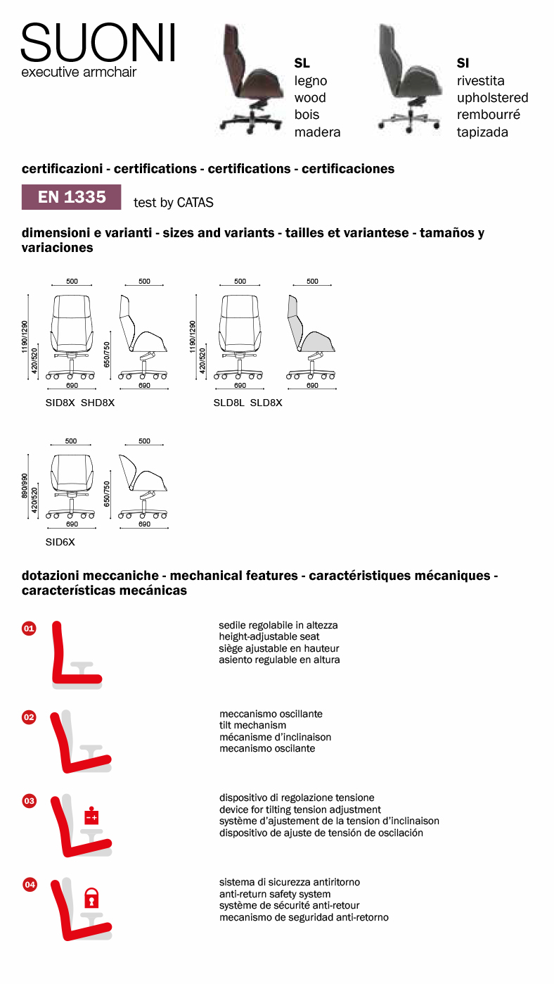 Poltrona direzionale Vaghi: tipologia Suoni variante da ufficio con schienale reclinabile - immagine 6